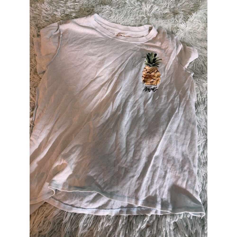 We the free blue Pineapple Tshirt Sz M Nordstroms Light Blue